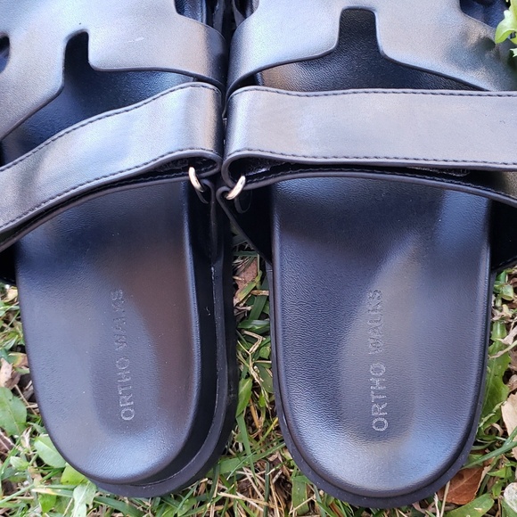 Ortho Walks Womens Rome Black Strappy Sandals Size 7.5 Cpmfort Beachy Cruise - Picture 8 of 14